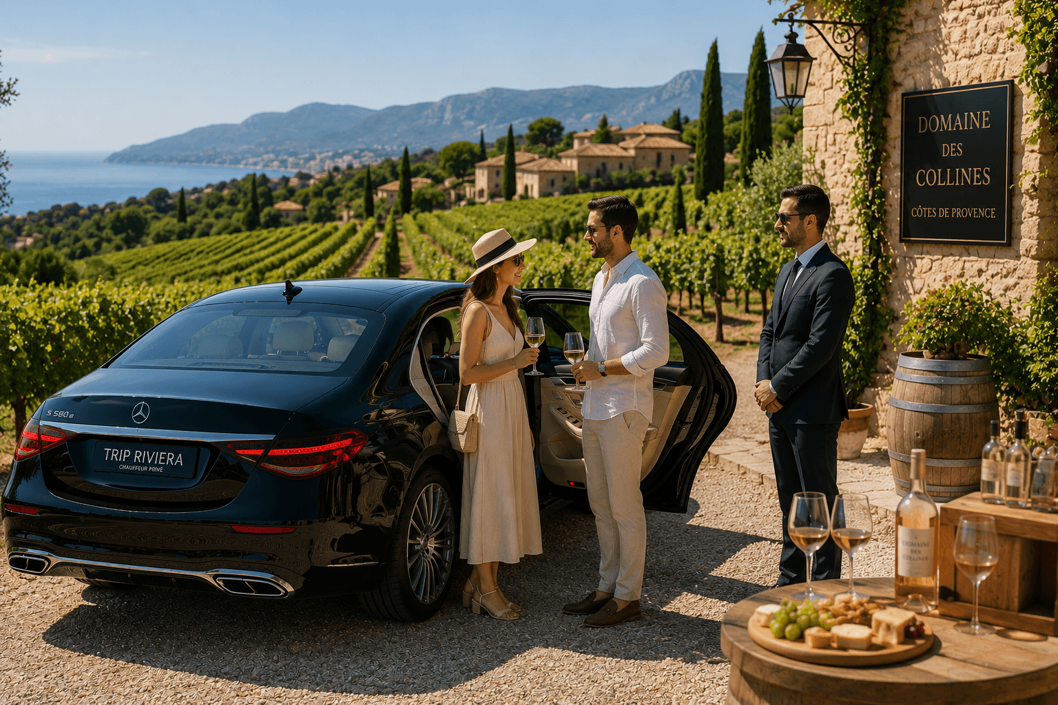 Dégustation de vins avec chauffeur privé sur la Côte d’Azur avec Trip Riviera