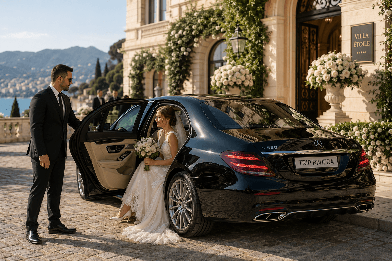 Chauffeur privé mariage haut de gamme sur la Côte d’Azur avec Trip Riviera